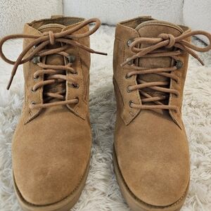 UGG Bethany Women's Chestnut Suede Sheepskin Classic Slim Lace-Up Boot Size 7.5